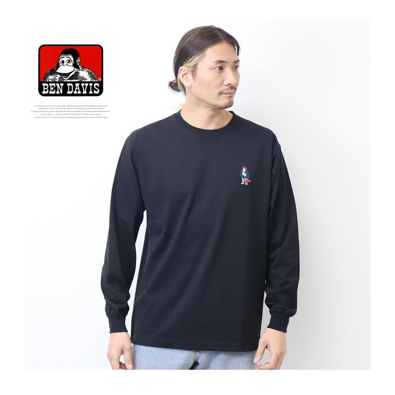 BEN DAVIS（ベンデイビス） ミニゴリラ刺繍 長袖Tシャツ ロンT 長T