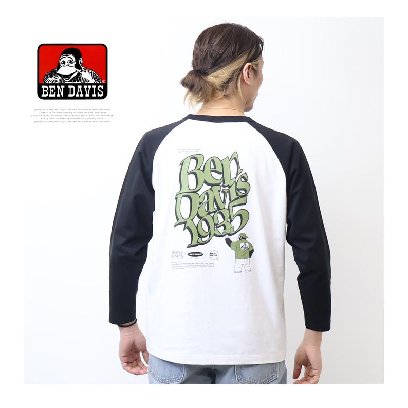 BEN DAVIS（ベンデイビス） 70'Sロゴプリント ラグラン 長袖Tシャツ 9