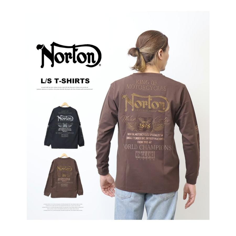 ノートン（NORTON） 同色ラメ刺繍 ロンT メンズ カットソー 長T 長袖T