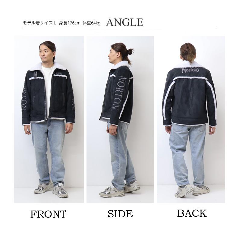 ノートン（NORTON） 総刺繍 B-3 フェイクムートンジャケット メンズ