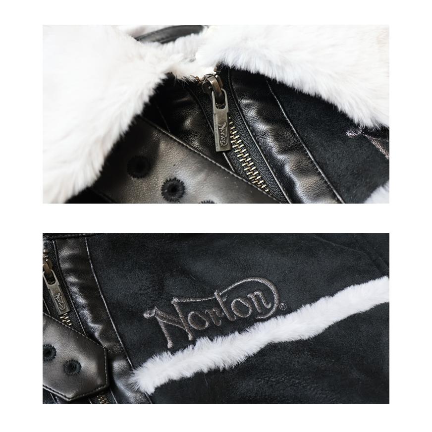 ノートン（NORTON） 総刺繍 B-3 フェイクムートンジャケット メンズ