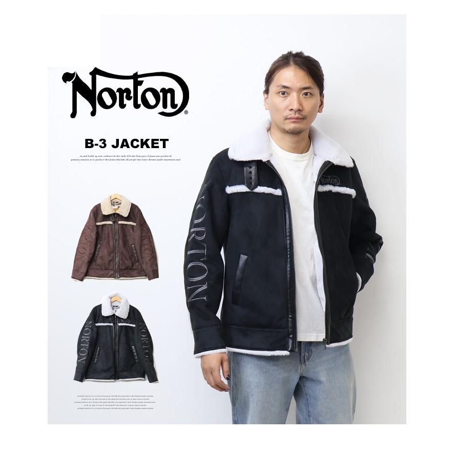 ノートン（NORTON） 総刺繍 B-3 フェイクムートンジャケット メンズ