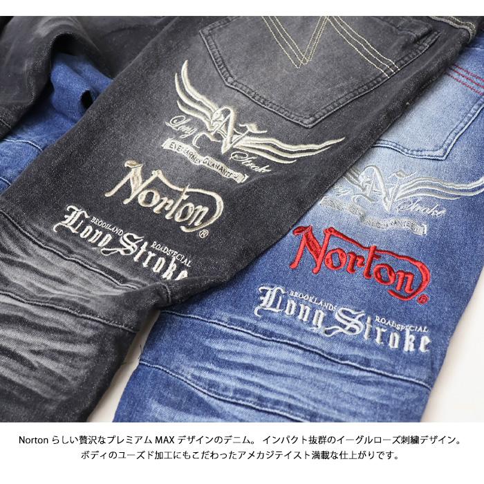 ノートン（NORTON） MAX刺繍 イーグルローズ ストレッチデニム