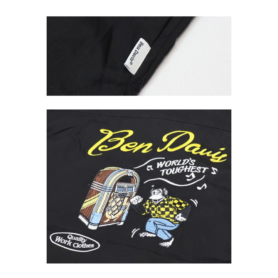 BEN DAVIS（ベンデイビス） JUKEBOX 刺繍 半袖シャツ メンズ オープン