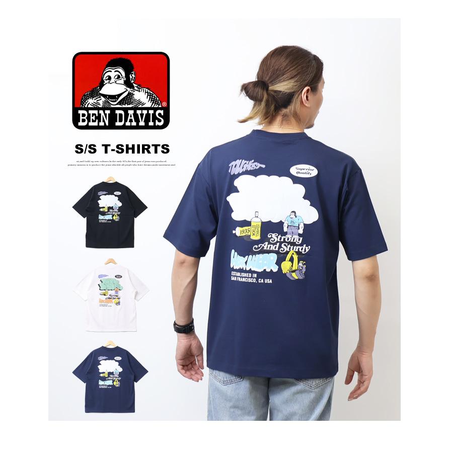 BEN DAVIS（ベンデイビス） 接触冷感 OVERLAP バックプリント 半袖T