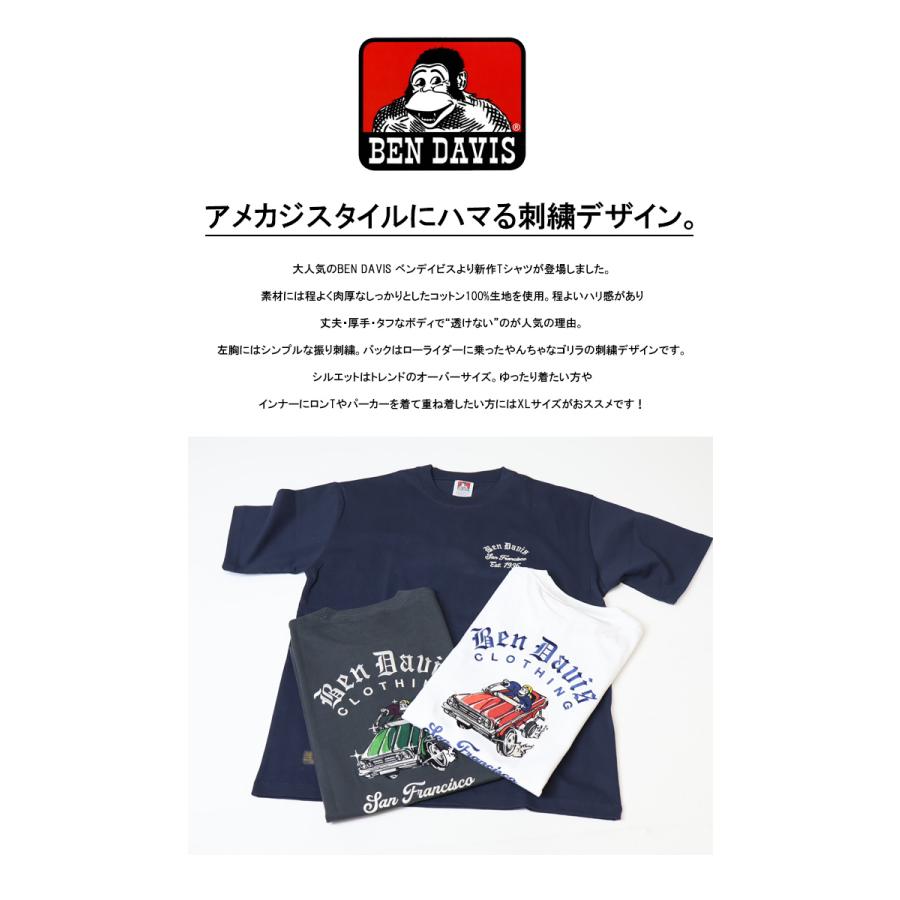 BEN DAVIS（ベンデイビス） 刺繍 半袖Tシャツ LOWRIDE ビッグ