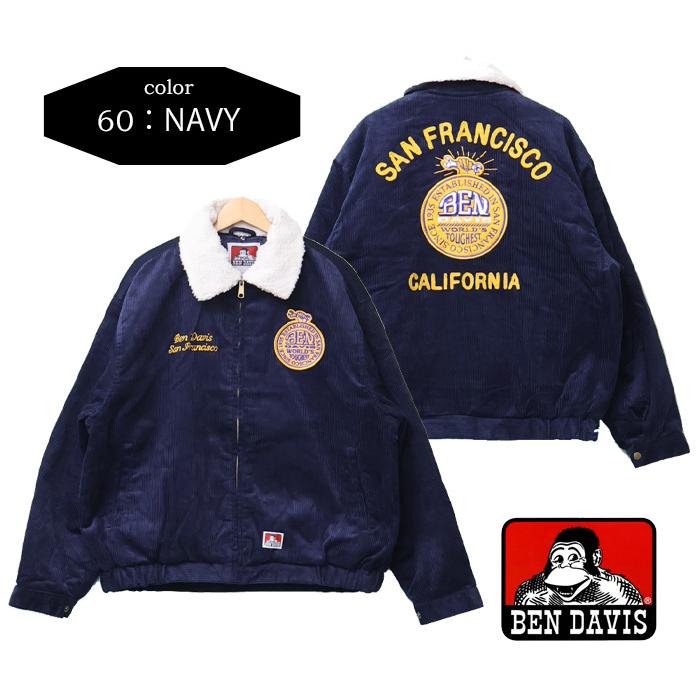 bargiee ブルゾン 春 秋 アウター ジャケット コーデュロイ襟 ネイビー BEN DAVIS ベンデイビス 衿ボア コーデュロイジャケット メンズ