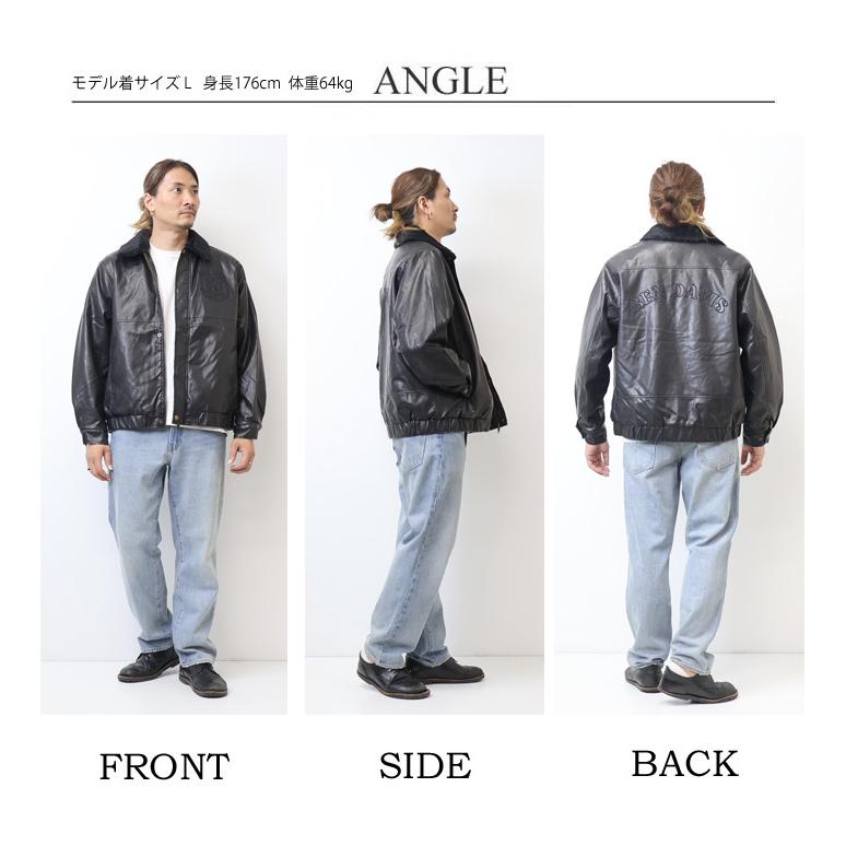 BEN DAVIS（ベンデイビス） 衿ボア フェイクレザージャケット メンズ