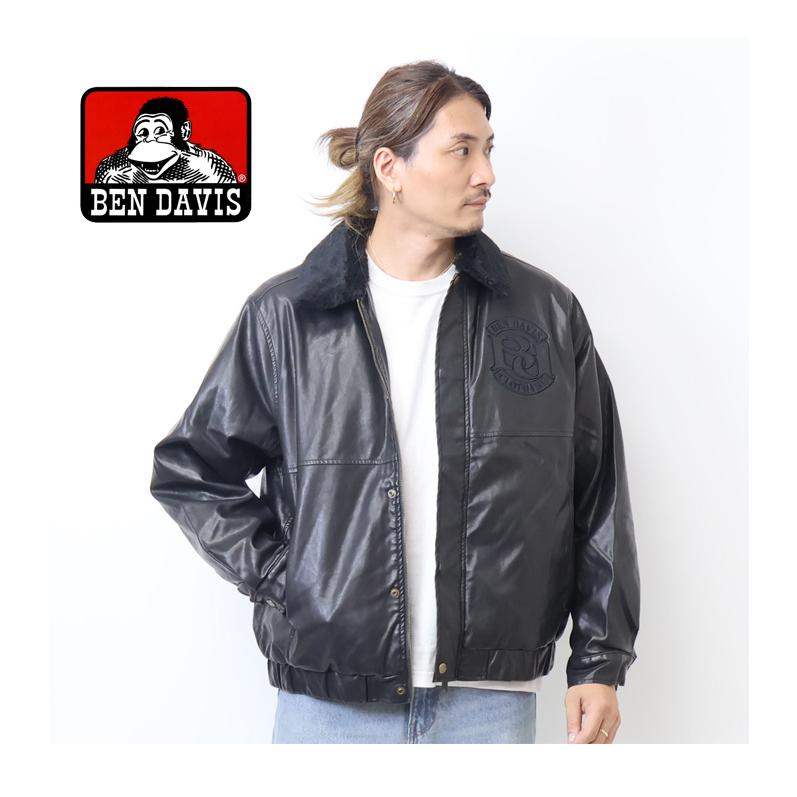BEN DAVIS（ベンデイビス） 衿ボア フェイクレザージャケット メンズ