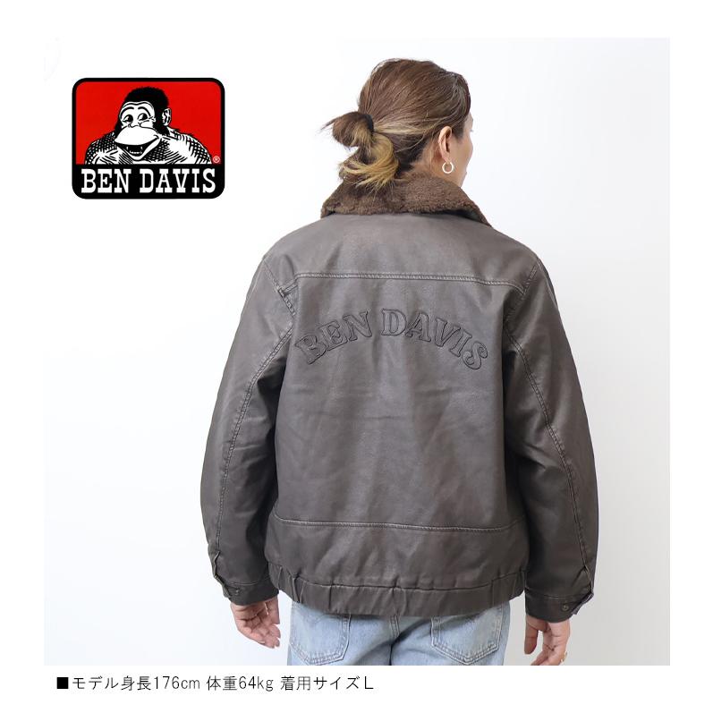 BEN DAVIS（ベンデイビス） 衿ボア フェイクレザージャケット メンズ