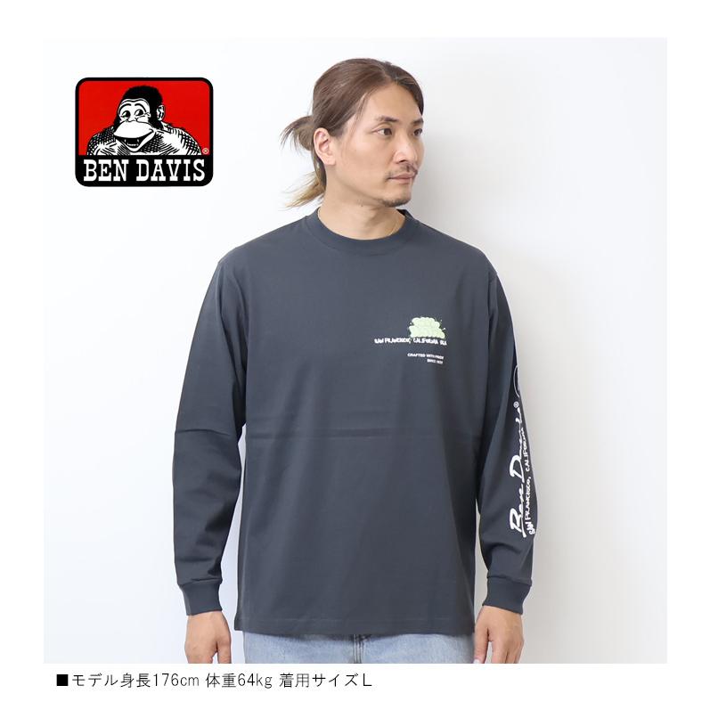 BEN DAVIS（ベンデイビス） バブルロゴプリント 長袖Tシャツ ビッグ