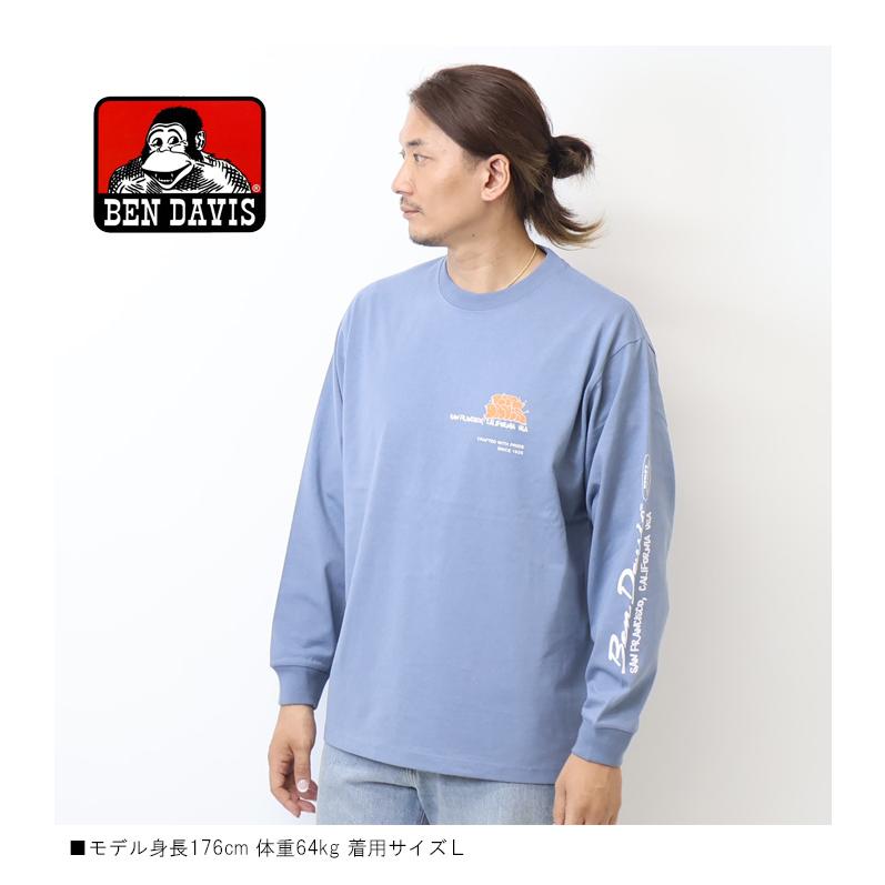 BEN DAVIS（ベンデイビス） バブルロゴプリント 長袖Tシャツ ビッグ
