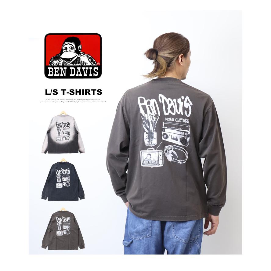 BEN DAVIS（ベンデイビス） グラフィック パウダーブリーチ加工 長袖T
