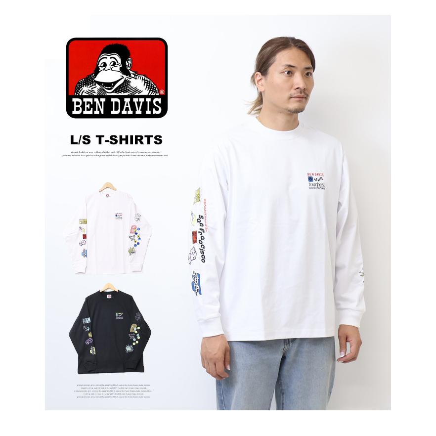 BEN DAVIS（ベンデイビス） カラフル袖刺繍 長袖Tシャツ ビッグ