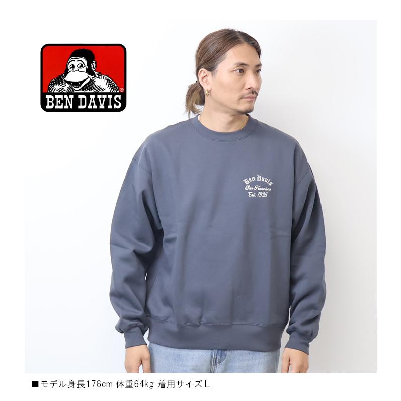 BEN DAVIS（ベンデイビス） LOWRIDE刺繍 クルーネックスウェット 裏