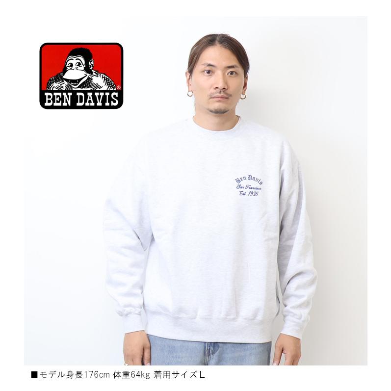BEN DAVIS（ベンデイビス） LOWRIDE刺繍 クルーネックスウェット 裏