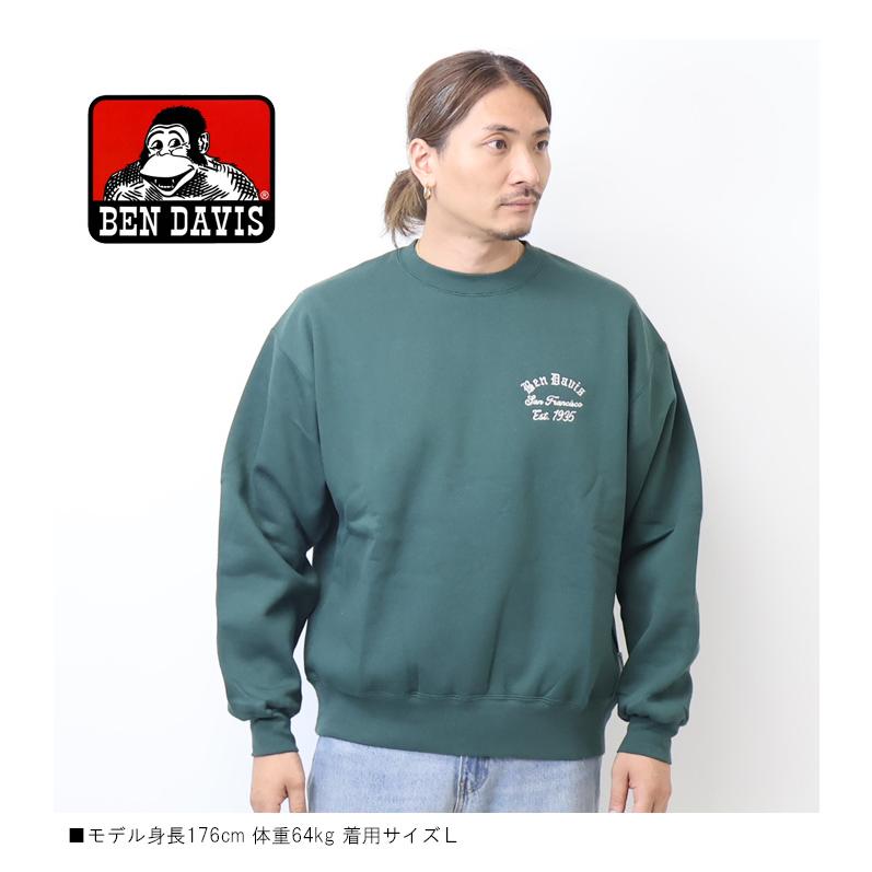 BEN DAVIS（ベンデイビス） LOWRIDE刺繍 クルーネックスウェット 裏