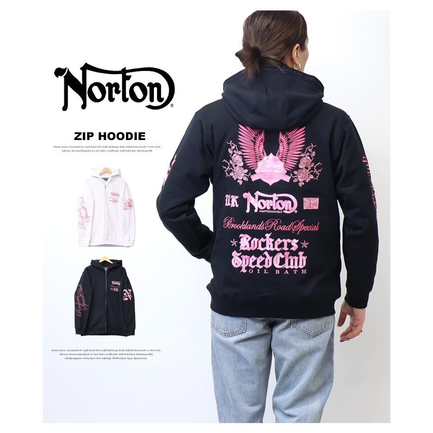 ノートン（NORTON） MAXピンクメタル スウェットジップパーカー 裏毛