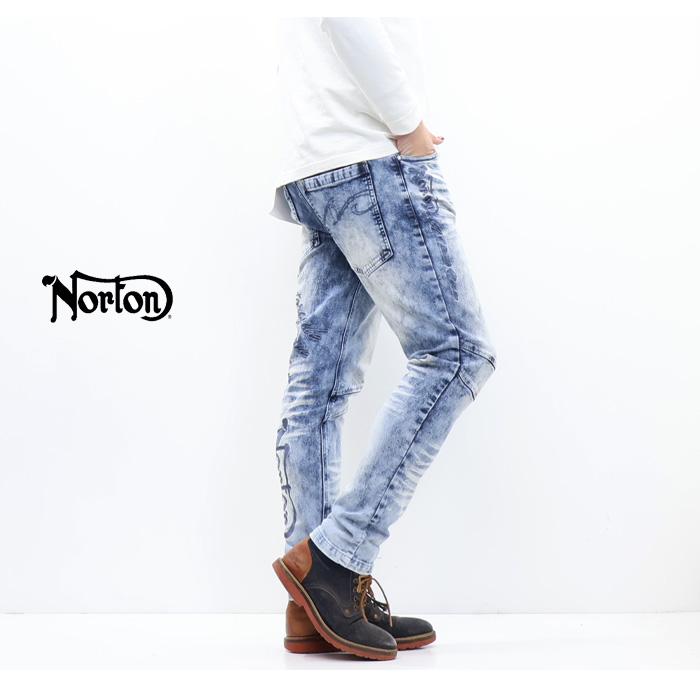 ノートン（NORTON） ストレッチ スリム ケミカル MAX デニムパンツ