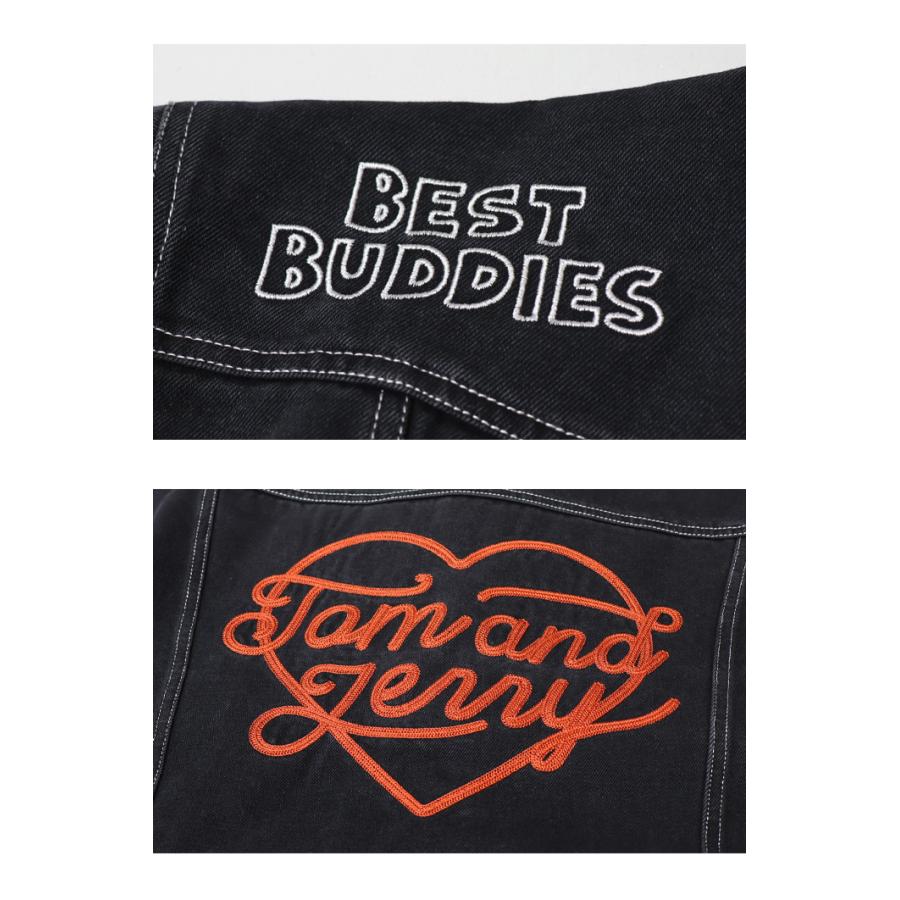 SEQUENZ トムとジェリー 刺繍 デニムジャケット Gジャン ジージャン