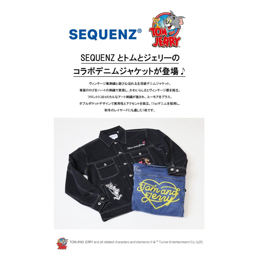 SEQUENZ トムとジェリー 刺繍 デニムジャケット Gジャン ジージャン