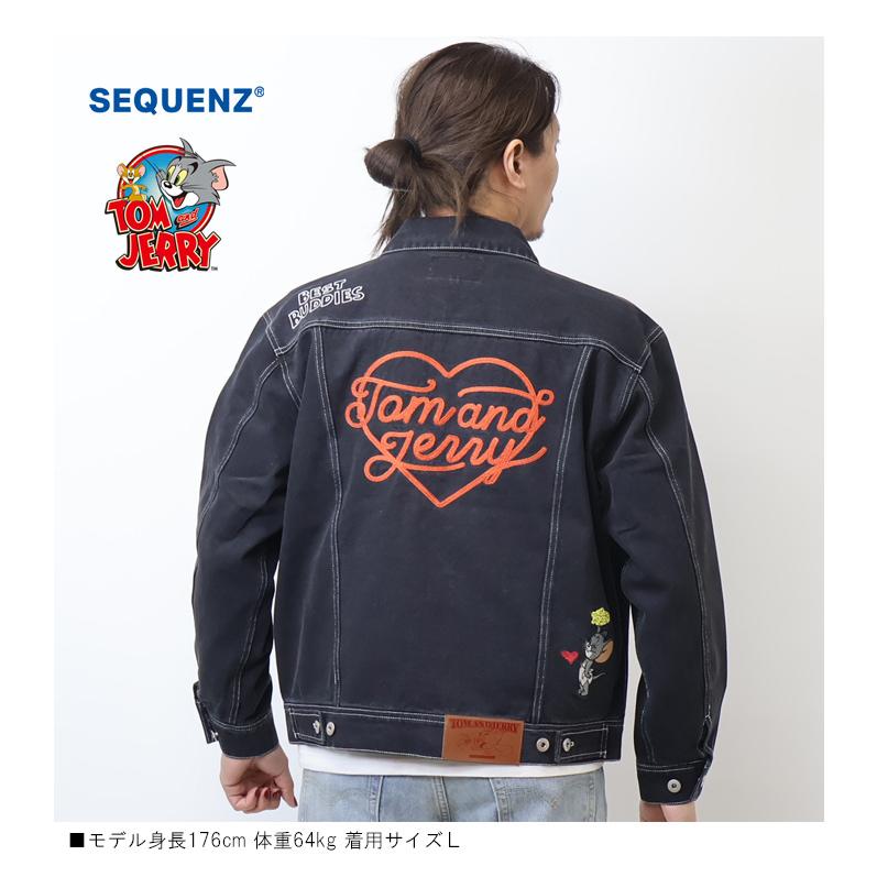 SEQUENZ トムとジェリー 刺繍 デニムジャケット Gジャン ジージャン