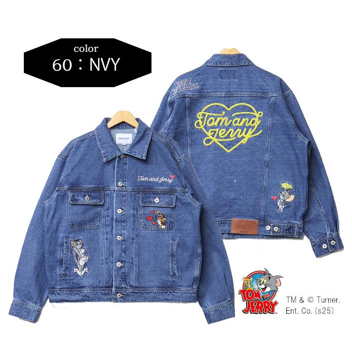 SEQUENZ トムとジェリー 刺繍 デニムジャケット Gジャン ジージャン