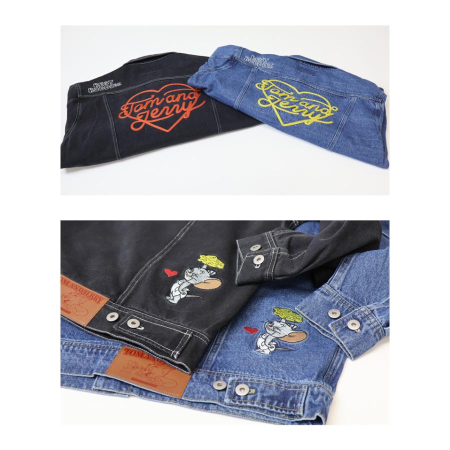 SEQUENZ トムとジェリー 刺繍 デニムジャケット Gジャン ジージャン