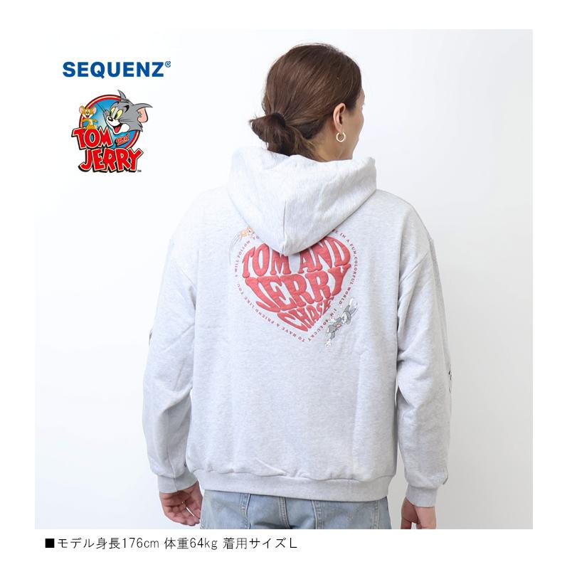 SEQUENZ トムとジェリー HEART LOGO ハート スウェットパーカー 裏毛