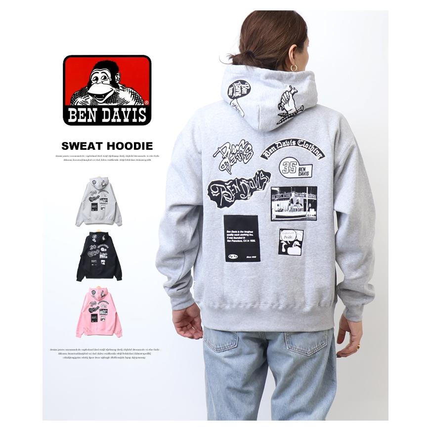 BEN DAVIS（ベンデイビス） マルチワッペン 刺繍 スウェットパーカー
