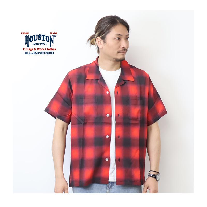HOUSTON（ヒューストン） オンブレーチェック 半袖シャツ チェック