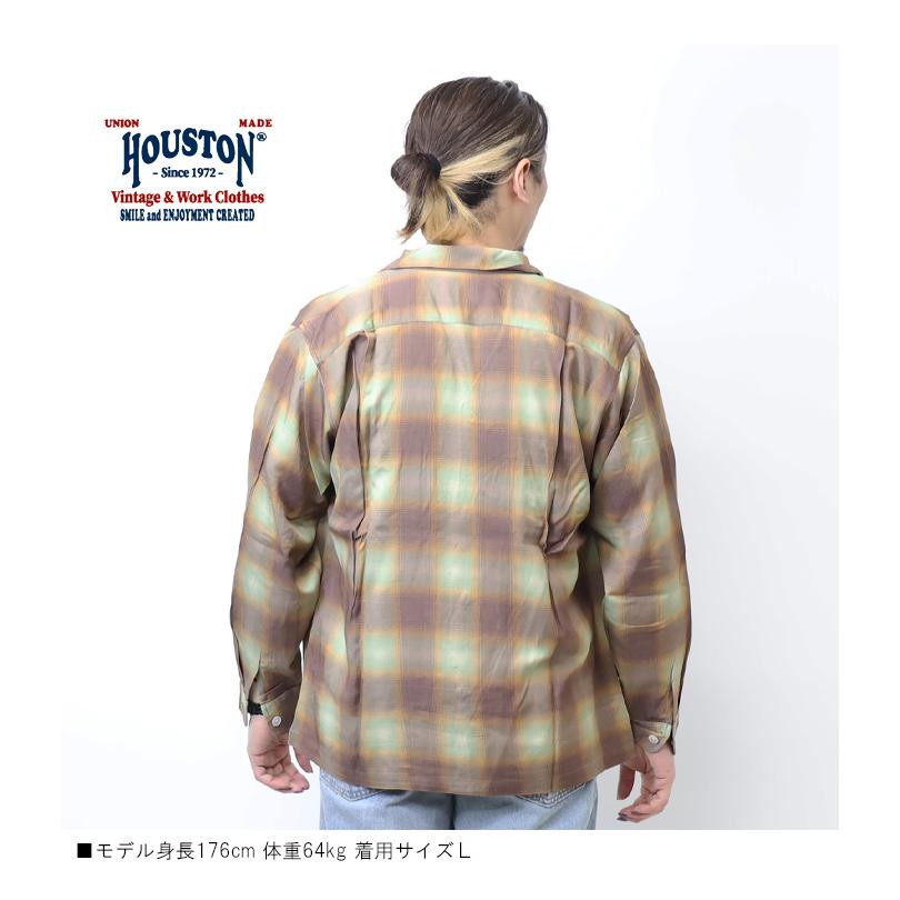 HOUSTON ヒューストン オンブレーチェック 長袖シャツ チェック