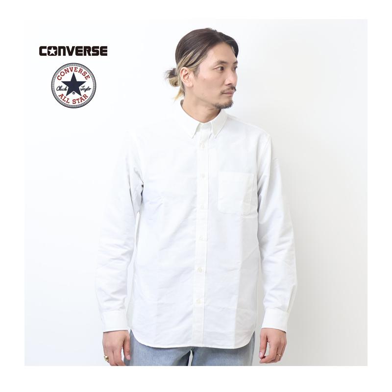 CONVERSE（コンバース） 長袖 ボタンダウンシャツ 無地 ストライプ