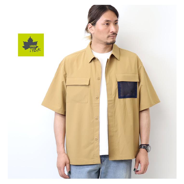LOGOS Park ロゴスパーク メッシュ切り替え オーバーシャツ 半袖