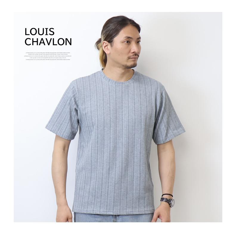 大きいサイズ LOUIS CHAVLON ルイシャブロン ジャガード クルーネック