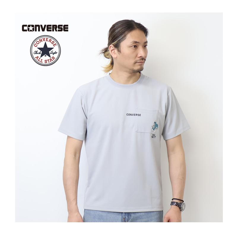 CONVERSE コンバース 胸ポケット またぎ刺繍 半袖Tシャツ メンズ CONVERSE コンバース 胸ポケット またぎ刺繍 半袖Tシャツ メンズ