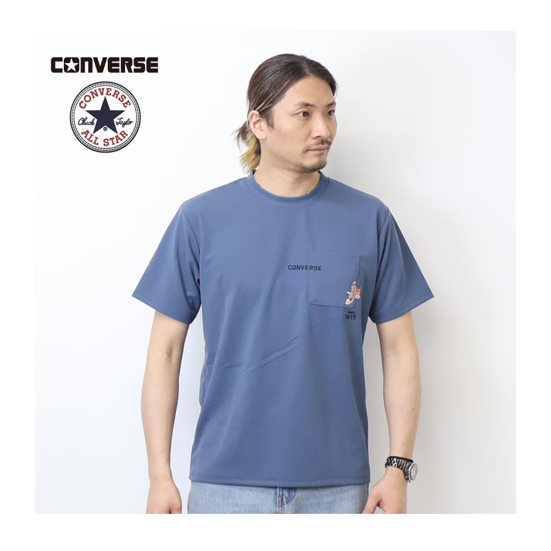 CONVERSE（コンバース） 胸ポケット またぎ刺繍 半袖Tシャツ メンズ