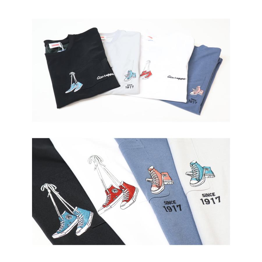 CONVERSE（コンバース） 胸ポケット またぎ刺繍 半袖Tシャツ メンズ