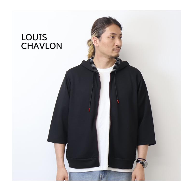 LOUIS CHAVLON ルイシャブロン 裏ボーダー 7分袖 ジップパーカー 半端