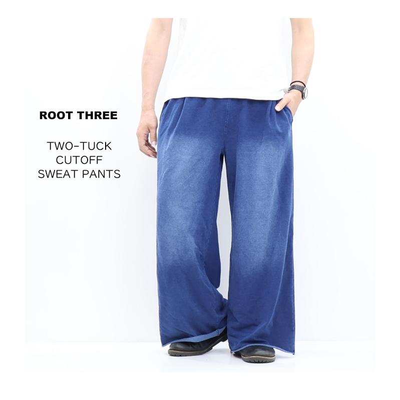 ROOT THREE（ルートスリー） 裏毛 ツータック ワイドスウェットパンツ
