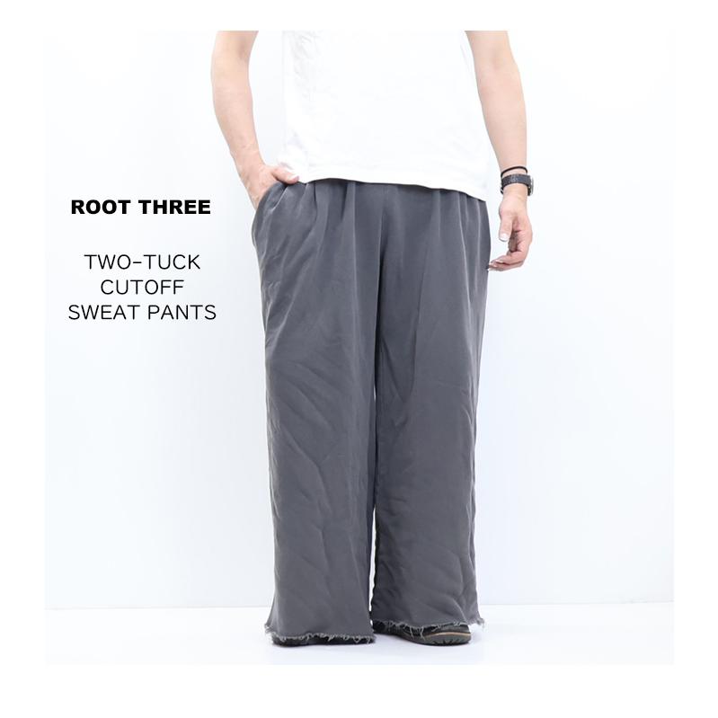 ROOT THREE（ルートスリー） 裏毛 ツータック ワイドスウェットパンツ