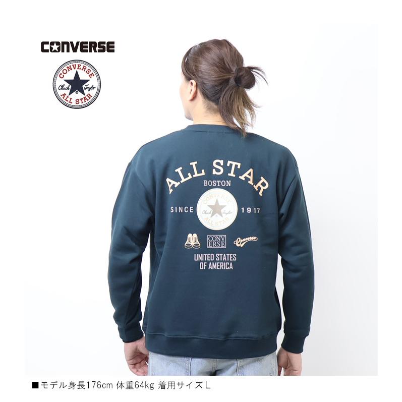 CONVERSE（コンバース） フロッキープリント スウェットシャツ 裏起毛