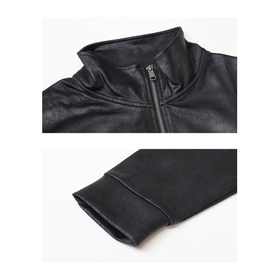 LOUIS CHAVLON ルイシャブロン レザー風プリント スタンドジャケット