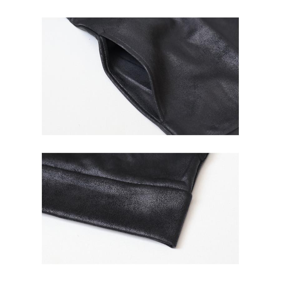 LOUIS CHAVLON ルイシャブロン レザー風プリント スタンドジャケット
