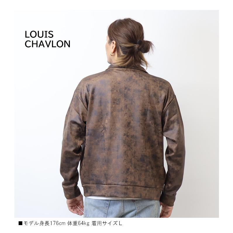 LOUIS CHAVLON ルイシャブロン レザー風プリント スタンドジャケット