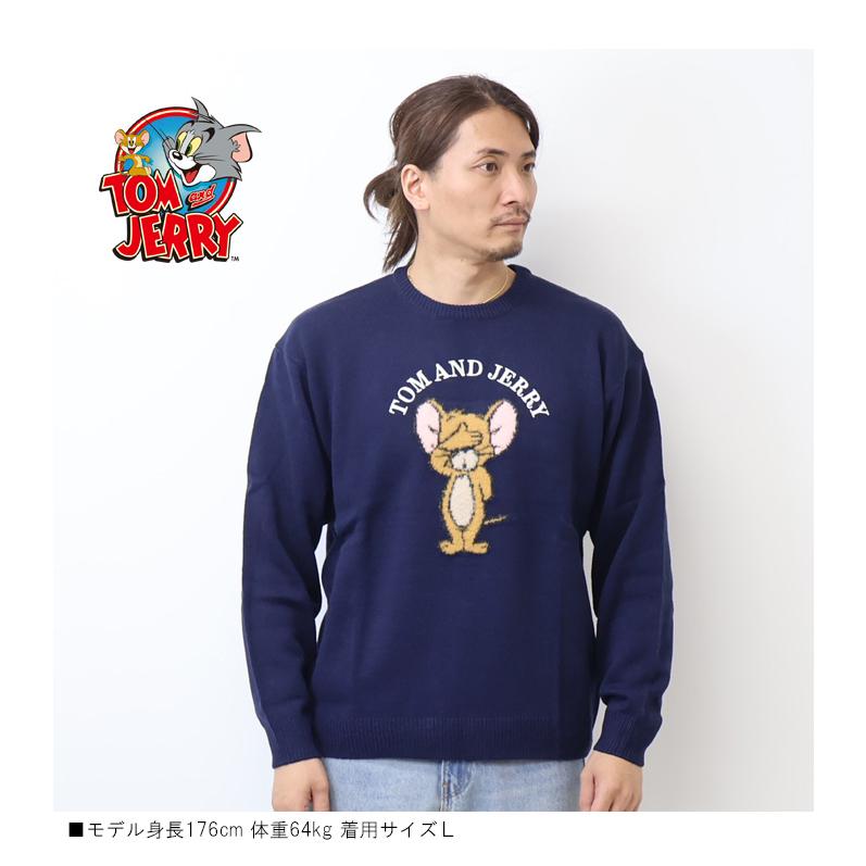 トムとジェリー クルーネックニット セーター メンズ トムジェリ 5477