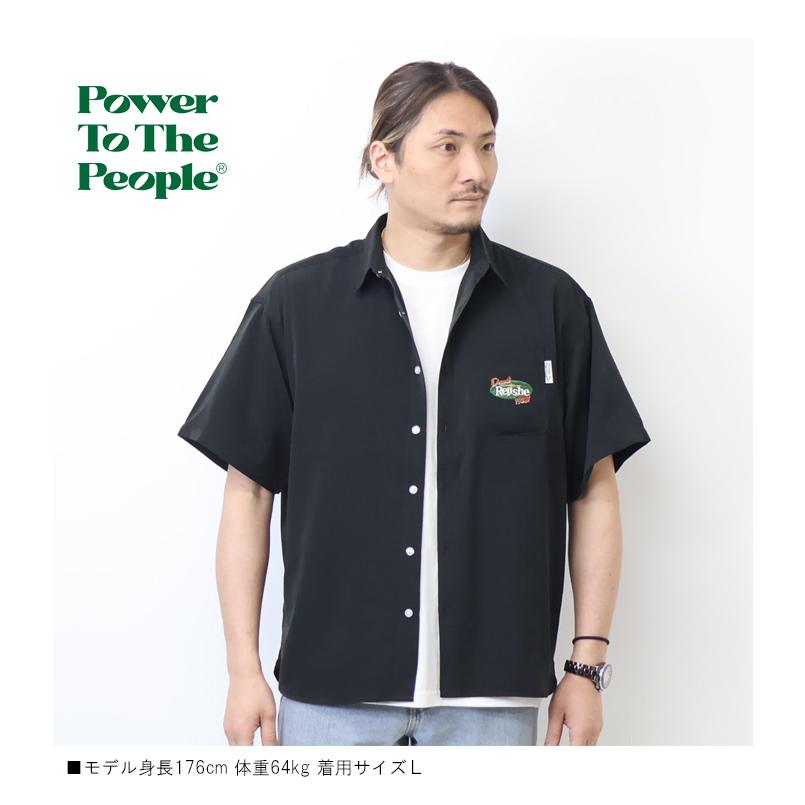 CREAM SODA★背ロゴ刺繍 袖ワッペン ピン釦 半袖ボーリングシャツ青 M 貴重 CREAM SODA クリームソーダ ボーリングシャツ 刺繍 40周年