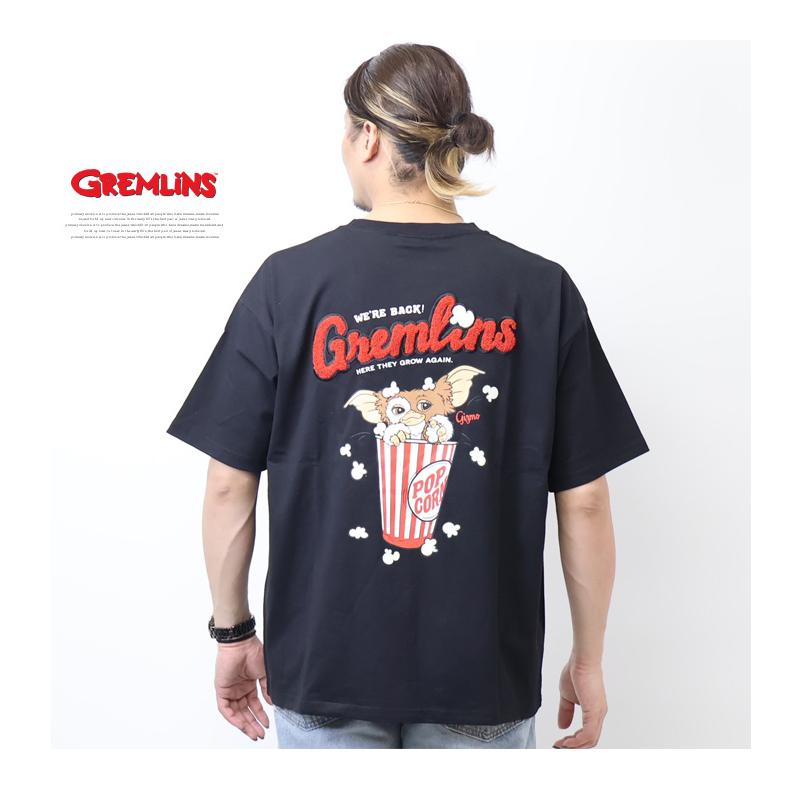 GREMLINES グレムリン ポップコーン プリント サガラ刺繍 半袖Tシャツ
