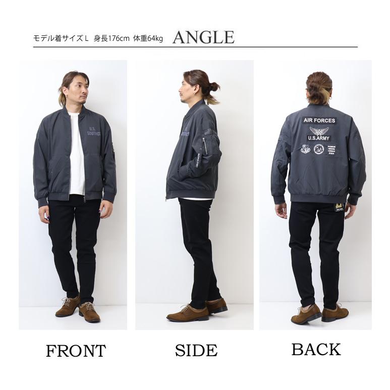 NATURAL STORY 中綿なし ワッペン付き MA-1ジャケット ブルゾン ライト