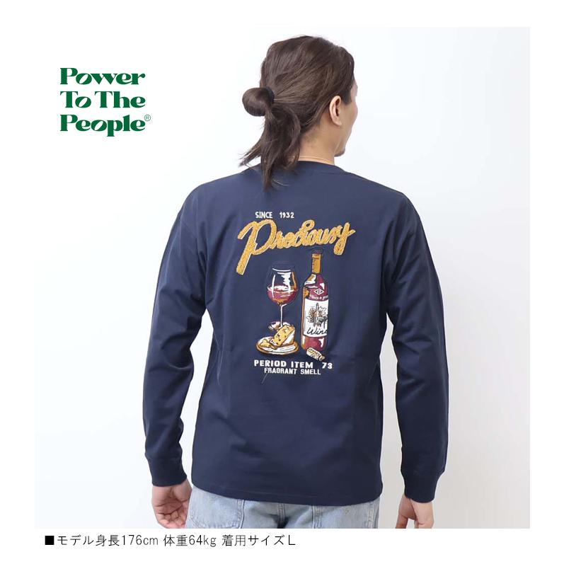 POWER TO THE PEOPLE パワートゥザピープル ワイン刺繍 長袖Tシャツ 長T ロンT メンズ 6301005 | POWER TO THE PEOPLE | 08
